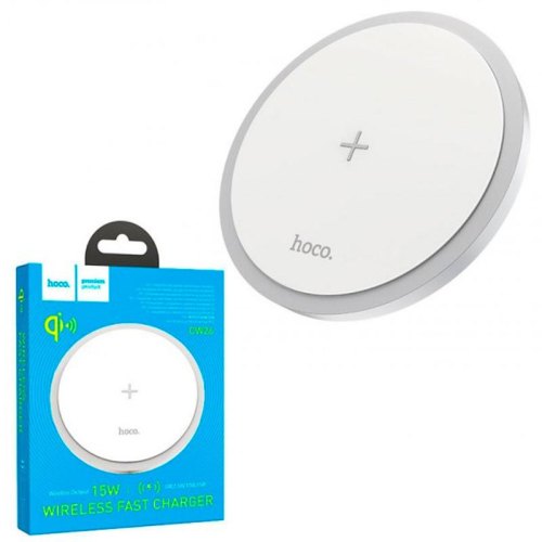 Бездротовий зарядний пристрій HOCO CW26 Powerful 15W wireless fast charger White