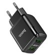 Мережевий зарядний пристрій HOCO N6 Charmer dual port QC3.0 charger Black