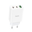 Мережевий зарядний пристрій HOCO C99A PD20W+QC3.0 three-port(2C1A) charger White
