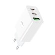 Мережевий зарядний пристрій HOCO C99A PD20W+QC3.0 three-port(2C1A) charger White
