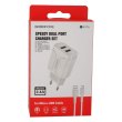 Мережевий зарядний пристрій BOROFONE BA37A Speedy dual port charger(Micro)  White