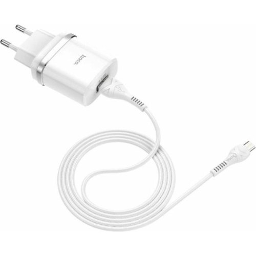 Мережевий зарядний пристрій HOCO C12Q Smart QC3.0 charger set(Micro) White