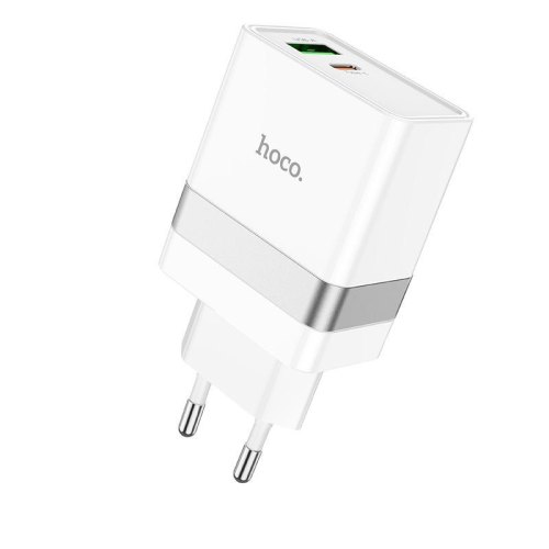Мережевий зарядний пристрій HOCO N21 Extension speed PD30W+QC3.0 charger set(Type-C to Type-C) White