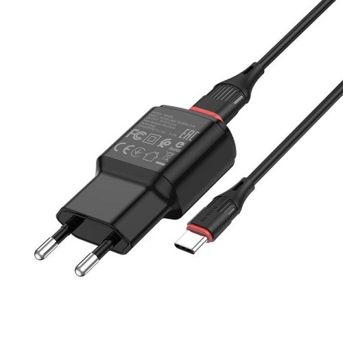 Мережевий зарядний пристрій BOROFONE BA48A Orion single port charger set(Type-C) Black