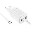 Мережевий зарядний пристрій HOCO N16 Scenery 65W three-port(2C1A) charger set(Type-C to Type-C) White