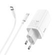 Мережевий зарядний пристрій HOCO N16 Scenery 65W three-port(2C1A) charger set(Type-C to Type-C) White