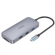 USB-хаб HOCO HB32 Season Type-C 8-in-1 multi-function converter Metal Gray