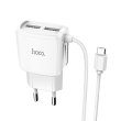 Hoco C59A 2USB 2.1A + microUSB White