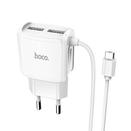 Hoco C59A 2USB 2.1A + microUSB White