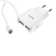 Hoco C59A 2USB 2.1A + microUSB White