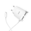 Hoco C59A 2USB 2.1A + microUSB White