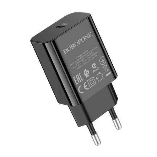 Мережевий зарядний пристрій BOROFONE BA65A Single port PD20W charger Black