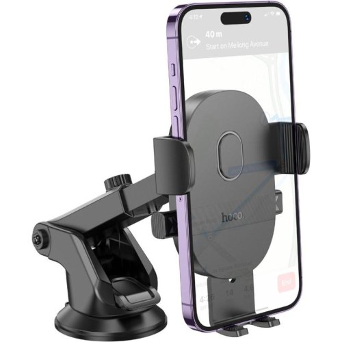 Автотримач для мобільного HOCO H19 Mighty one-button car holder(center console) Black