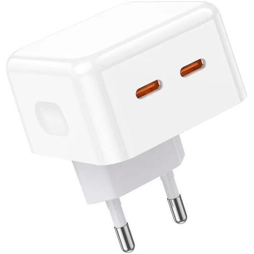 Мережевий зарядний пристрій BOROFONE BA76A Source dual port PD35W(2C) charger White