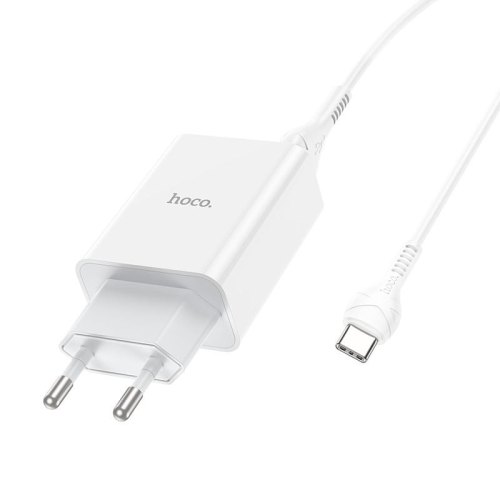 Мережевий зарядний пристрій HOCO C99A PD20W+QC3.0 three-port(2C1A) charger set(Type-C) White