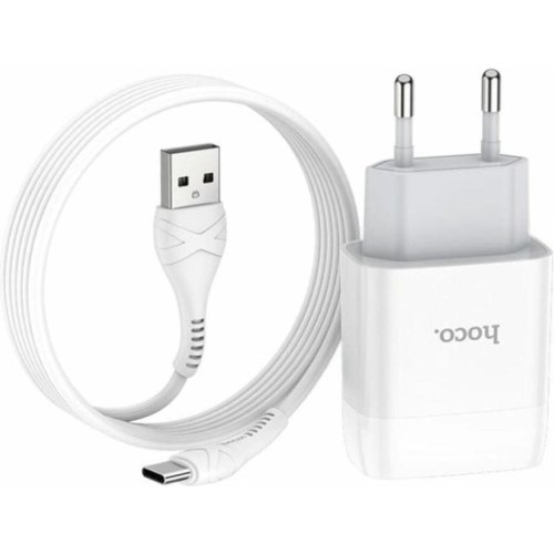 Мережевий зарядний пристрій HOCO C72A Glorious single port charger set(Type-C) White