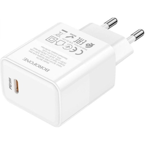 Мережевий зарядний пристрій BOROFONE BA77A Insightful single port PD30W charger White