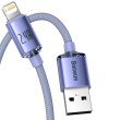 Кабель Baseus Crystal Shine Series Fast Charging Data Cable USB to iP 2.4A 1.2m Purple