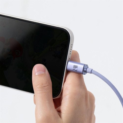 Кабель Baseus Crystal Shine Series Fast Charging Data Cable USB to iP 2.4A 1.2m Purple