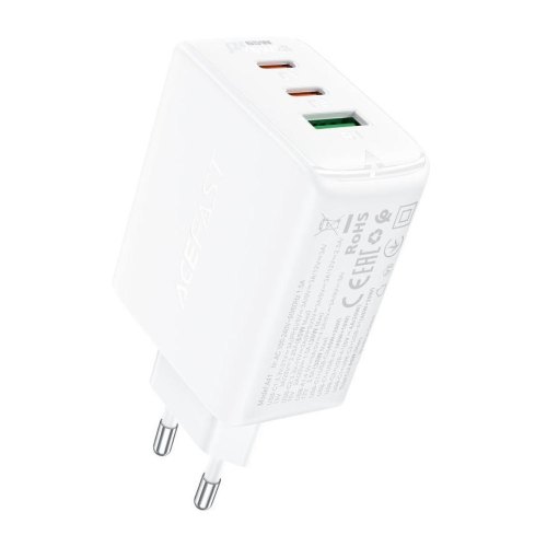 Мережевий зарядний пристрій ACEFAST A41 PD65W GaN (2*USB-C+USB-A) charger White