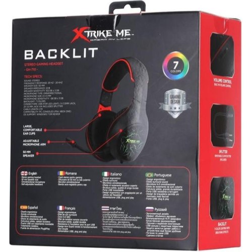 Ігрова гарнітура дротова, XTRIKE GH-710 black