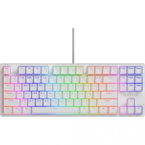 Клавіатура оптична, дротова, HATOR Rockfall 2 Optica TKL black (HTK-731) white