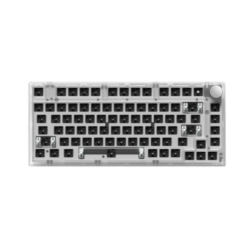 Клавіатура, бездротова, FL ESPORTS, DIY-barebone MK750 White Transparent wireless Three-Mode