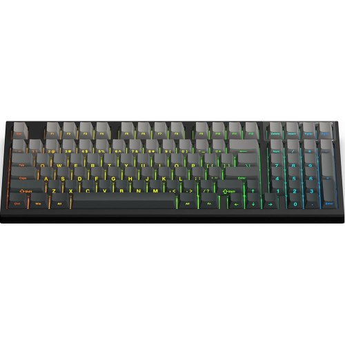 Клавіатура, бездротова, FL ESPORTS, FL980 V2 Black Carbon Olivia Kailh MX Cool Mint Switch South LED wireless Three-Mode