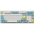 Клавіатура, бездротова, FL ESPORTS, FL980 V2 White Transparent Sea Salt FSA Kailh Box Blueberry Ice Cream South LED Three-Mod