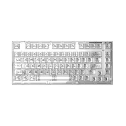 Клавіатура, бездротова, FL ESPORTS, Q75 SAM White Transparent Body Light Ice keycap Kailh MX Cool Mint wireless Three-Mode