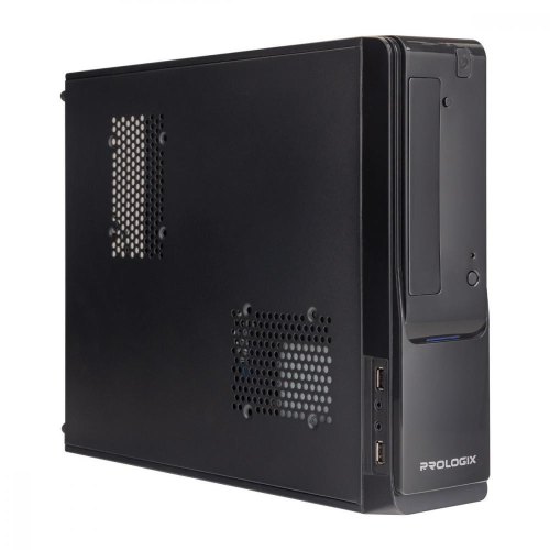 Корпус Prologix E100 Slim 400W 8cm, 2хUSB2.0, Black