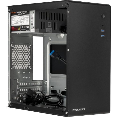 Корпус Prologix E105 400W 12см, 2xUSB3.0, Black