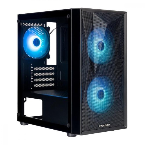 Корпус Prologix E102 Tempered Glass&Mesh 1xUSB2.0, 2xUSB3.0, Black