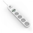 Мережевий фільтр, ProLogix Premium (PR-SE4432W) 4 розетки, 4 USB, 2 м, білий