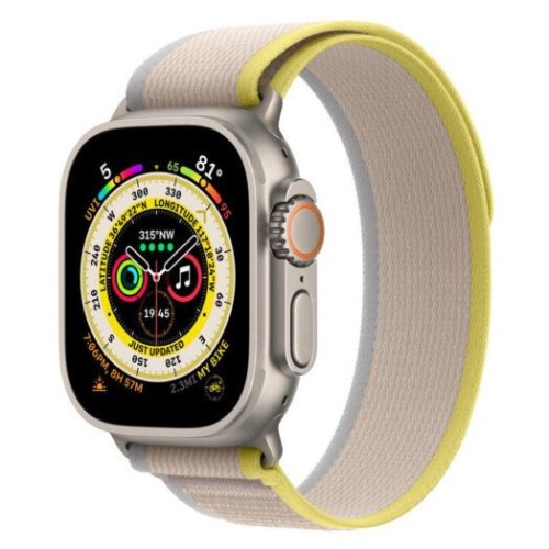 Смарт годинник Apple Watch Ultra 49mm Titanium Case with Yellow/Beige Trail Loop - S/M (MNHD3/MNHK3) **
