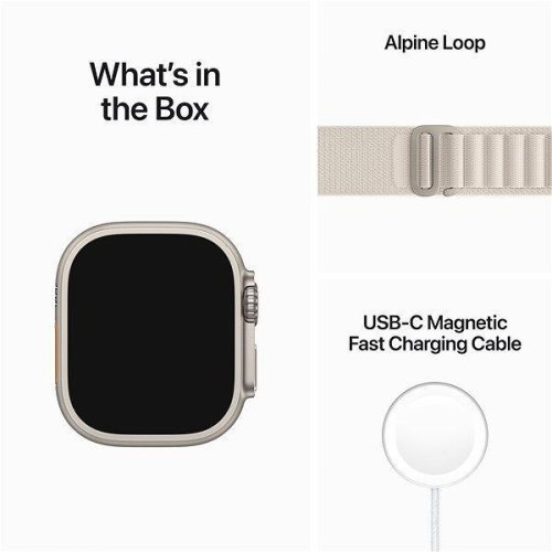 Смарт годинник Apple Watch Ultra 49mm Titanium Case with Starlight Alpine Loop - Small (MQEY3/MQFQ3) **