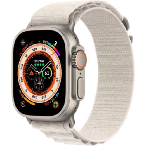 Apple Watch Ultra GPS + Cellular 49mm Titanium Case with Starlight Alpine Loop - Large **