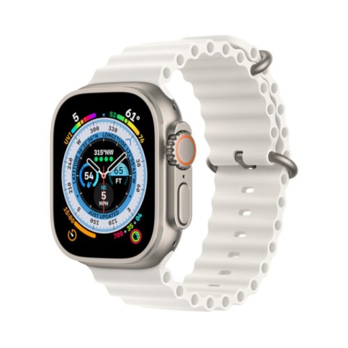 Apple Watch Ultra GPS + Cellular 49mm Titanium Case with White Ocean Band **