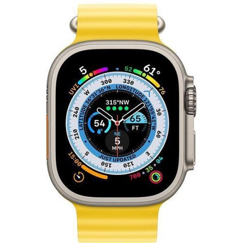 Apple Watch Ultra GPS + Cellular 49mm Titanium Case with Yellow Ocean Band **