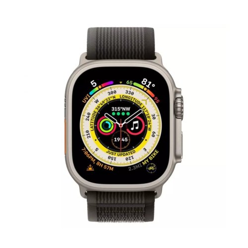 Apple Watch Ultra GPS + Cellular 49mm Titanium Case with Black/Gray Trail Loop - S/M **