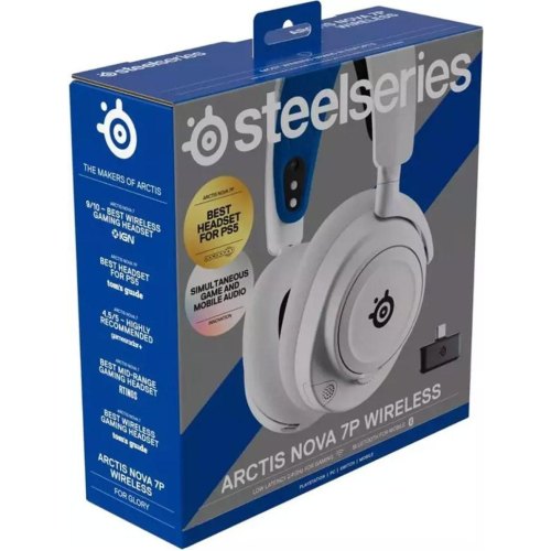 Гарнітура бездротова, SteelSeries Arctis Nova 7P Wireless, white (61561)