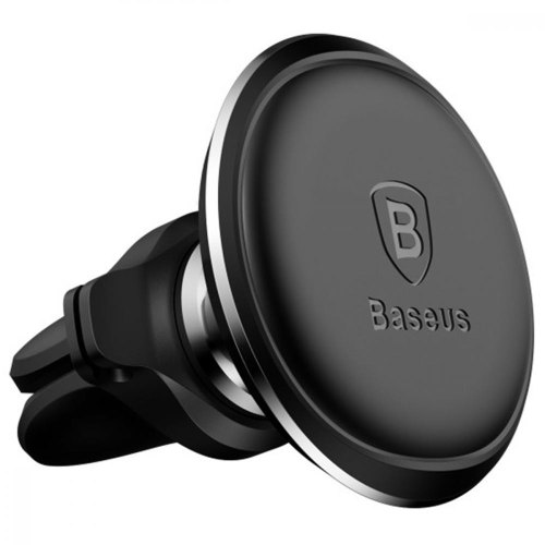 Автомобільне кріплення для смартфона Baseus Magnetic Air Vent Car Mount With Cable Clip, Black