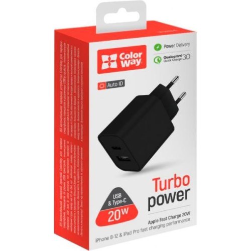 МЗП Colorway (Type-C PD + USB QC3.0) (20W) V2 Black