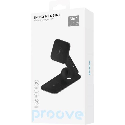 Бездротовий зарядний пристрій Proove Energy Fold 3 in 1 Black