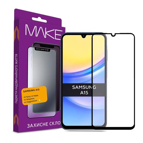 Захисне скло MAKE для Samsung A15 (A155) Black