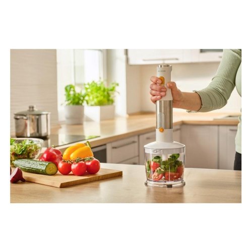 Блендер Sencor заглибний 1200Вт, 5в1, чаша-800мл, спінювач молока, білий