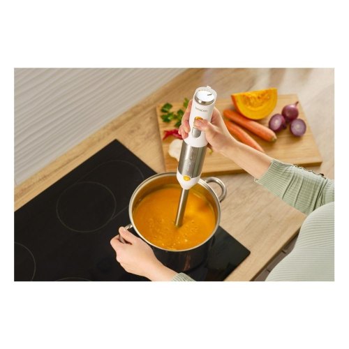 Блендер Sencor заглибний 1200Вт, 5в1, чаша-800мл, спінювач молока, білий