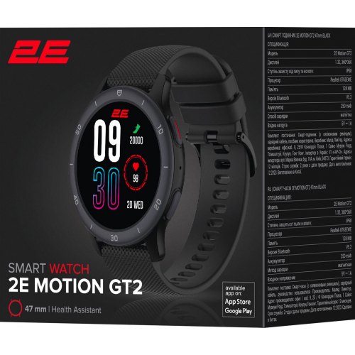 Смарт годинник 2E Motion GT2 47mm, Black