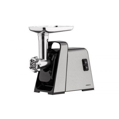 М'ясорубка Ardesto, 2400Вт, 2.2кг/хв, 3 решітки, насадка для ковбас, кеббе, томатів, 4 терки, пластик, чорно-срібний
