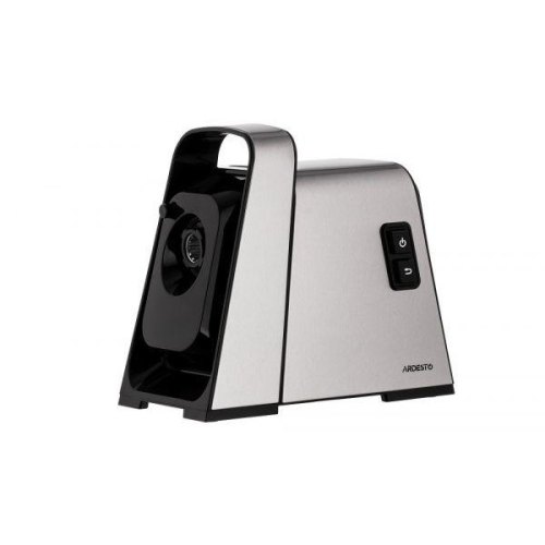 М'ясорубка Ardesto, 2400Вт, 2.2кг/хв, 3 решітки, насадка для ковбас, кеббе, томатів, 4 терки, пластик, чорно-срібний